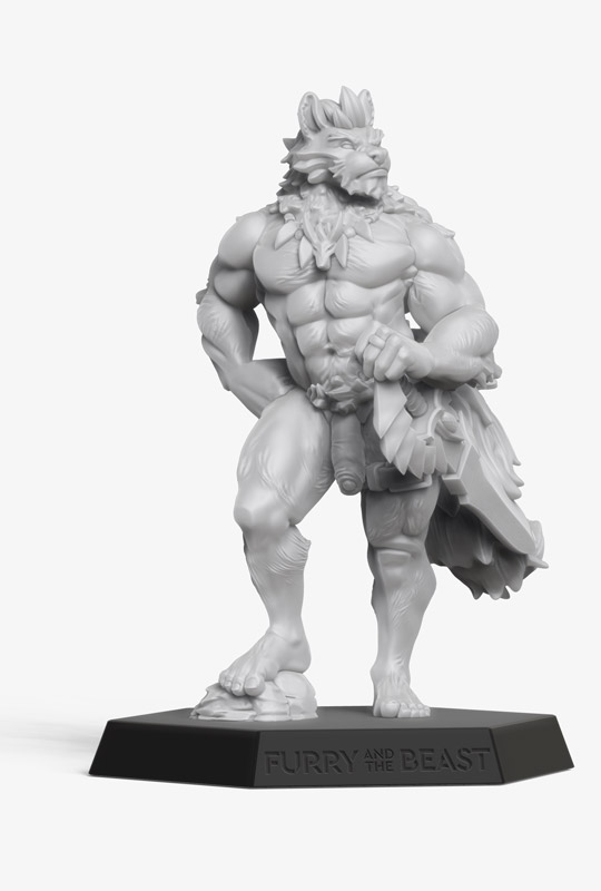 nsfw furry miniature, beartype male doggish furry with his dick out,