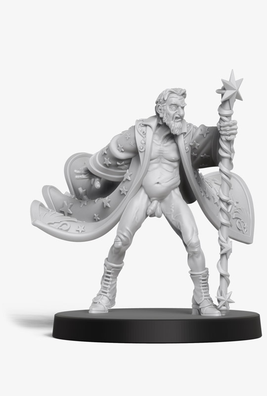 oldwizard_NSFW custom nsfw miniature of an old man with a robe opened showing his penis